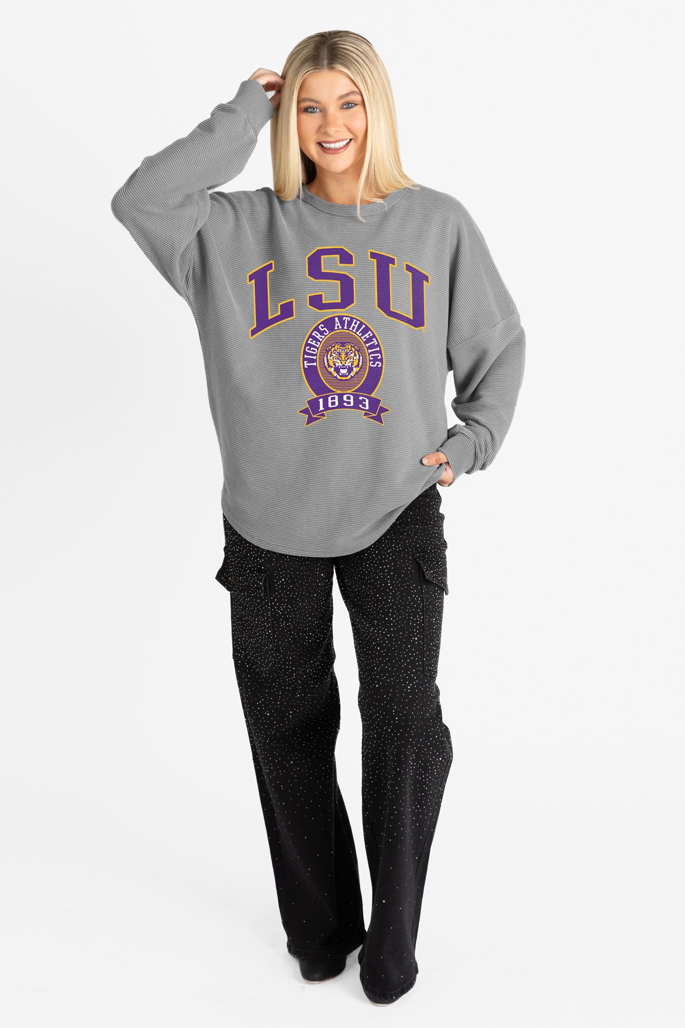 LSU TIGERS TRAINING VINTAGE WASH CORDED PULLOVER – Gameday Couture - SOHO
