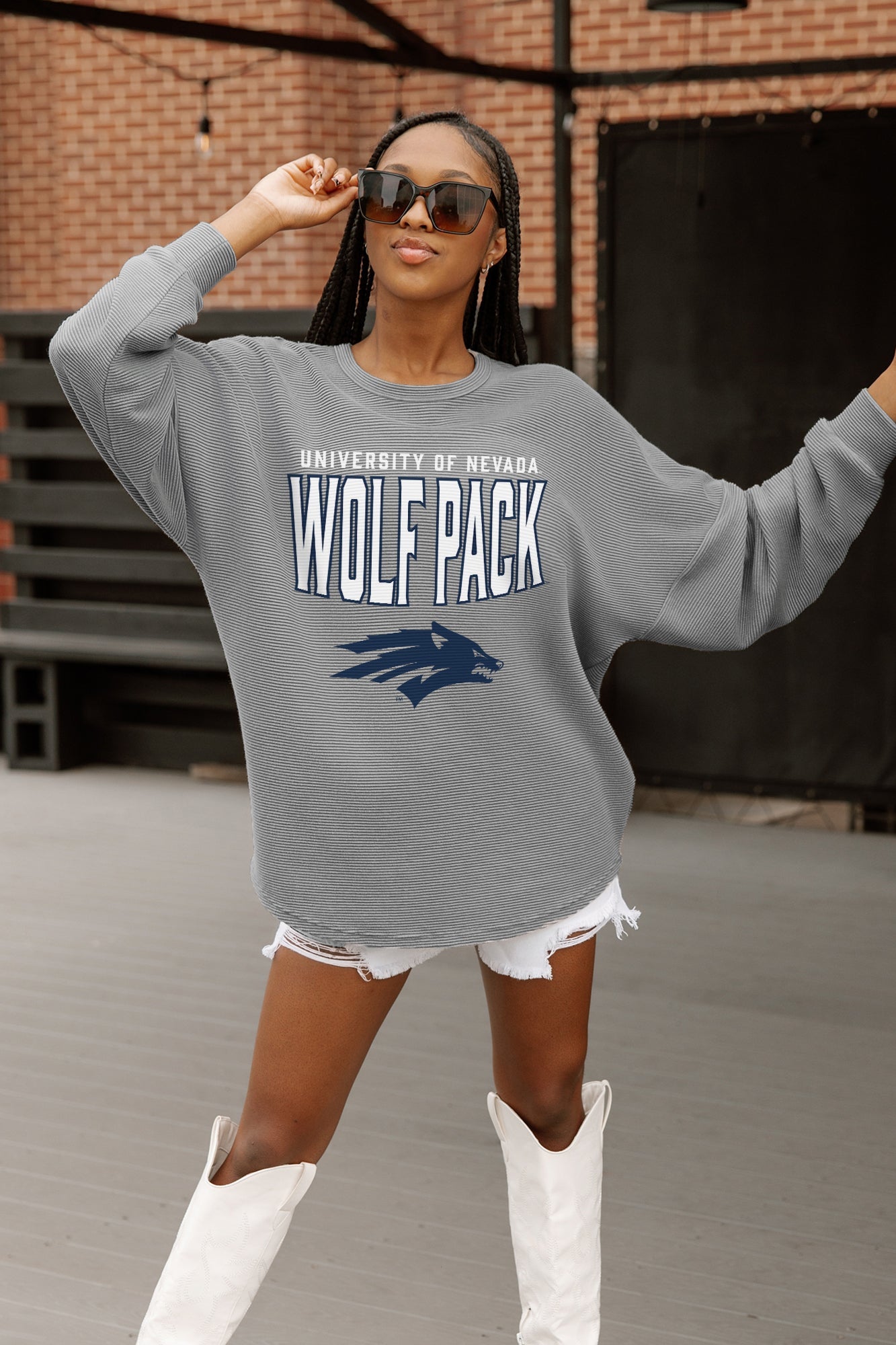 NEVADA WOLF PACK PURE MOTION VINTAGE WASH CORDED PULLOVER