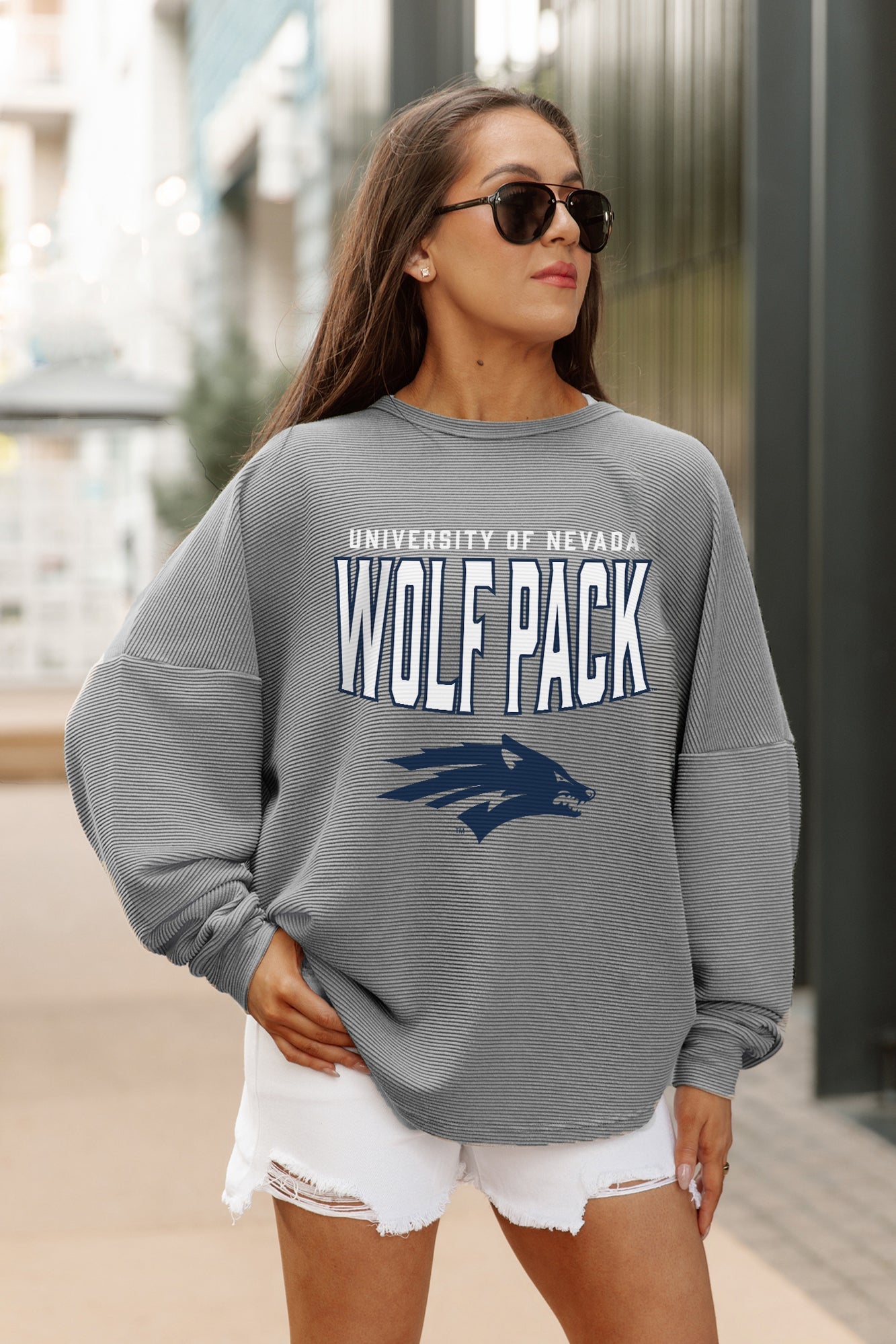 NEVADA WOLF PACK PURE MOTION VINTAGE WASH CORDED PULLOVER