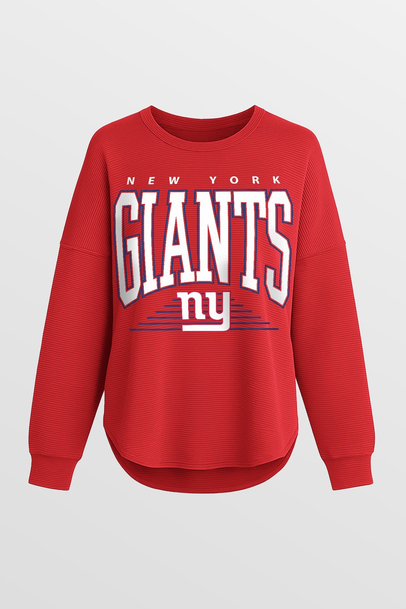 NEW YORK GIANTS VICTORY GLOW VINTAGE WASH CORDED PULLOVER BY RANDI MAHOMES