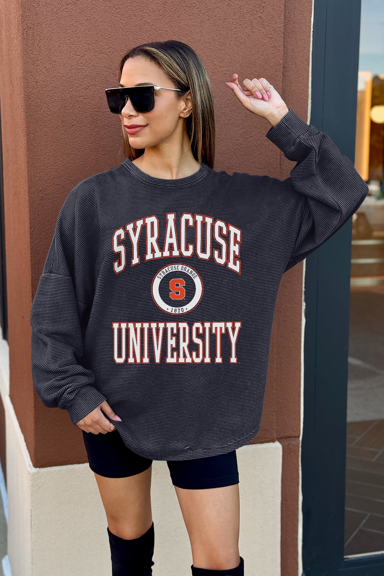 SYRACUSE ORANGE RELENTLESS VINTAGE WASH CORDED PULLOVER