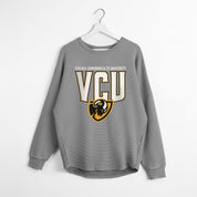 VIRGINIA COMMONWEALTH RAMS PURE MOTION VINTAGE WASH CORDED PULLOVER