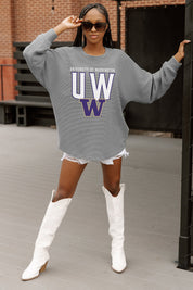 WASHINGTON HUSKIES PURE MOTION VINTAGE WASH CORDED PULLOVER