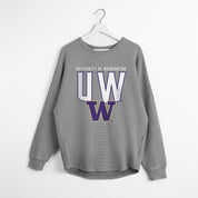 WASHINGTON HUSKIES PURE MOTION VINTAGE WASH CORDED PULLOVER