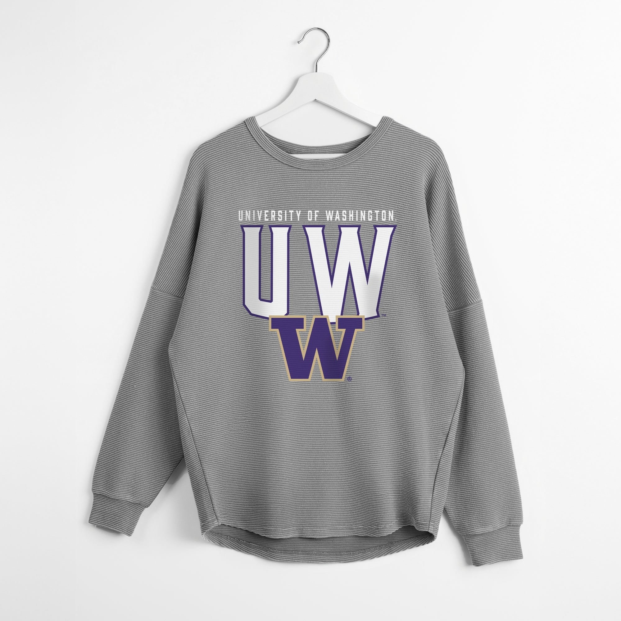 WASHINGTON HUSKIES PURE MOTION VINTAGE WASH CORDED PULLOVER