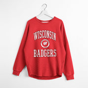 WISCONSIN BADGERS RELENTLESS VINTAGE WASH CORDED PULLOVER