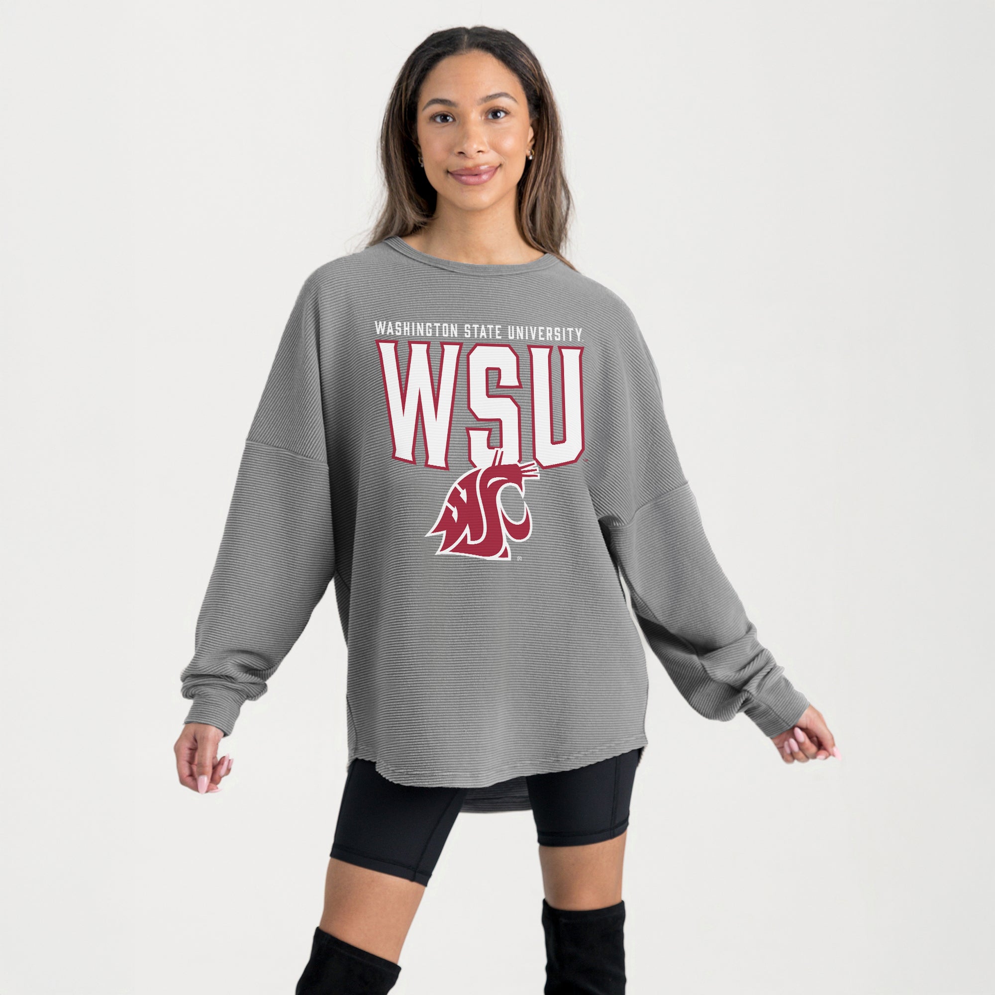 WASHINGTON STATE COUGARS PURE MOTION VINTAGE WASH CORDED PULLOVER