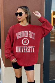 WASHINGTON STATE COUGARS RELENTLESS VINTAGE WASH CORDED PULLOVER