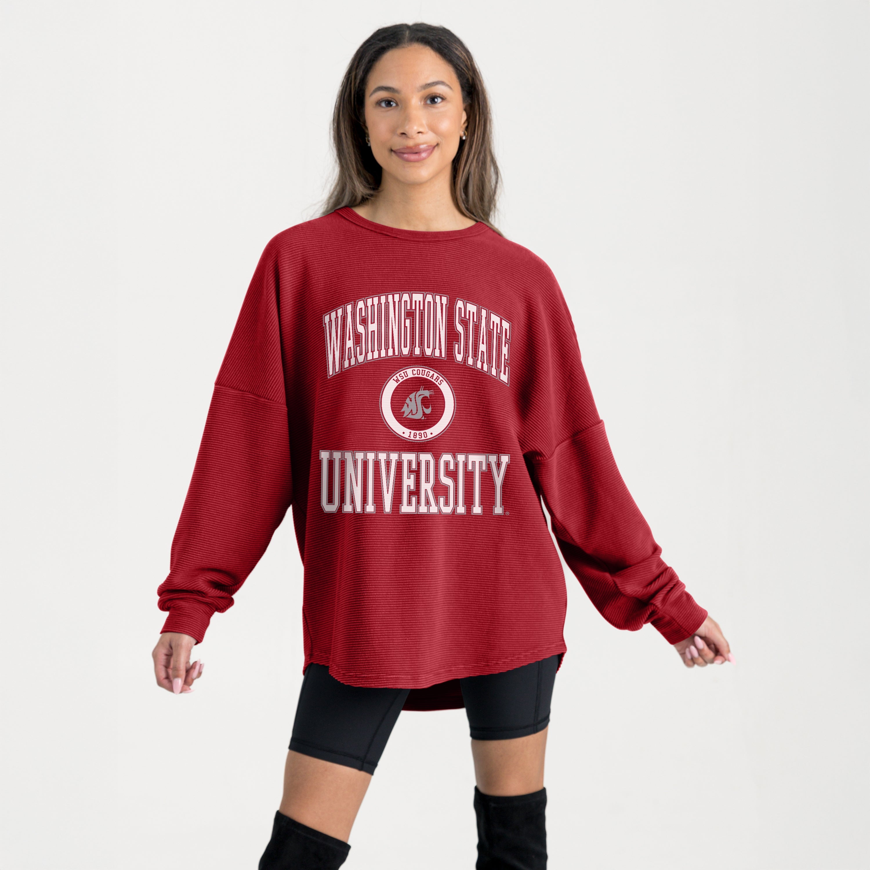 WASHINGTON STATE COUGARS RELENTLESS VINTAGE WASH CORDED PULLOVER