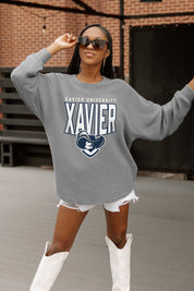 XAVIER MUSKETEERS PURE MOTION VINTAGE WASH CORDED PULLOVER