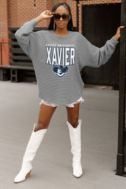 XAVIER MUSKETEERS PURE MOTION VINTAGE WASH CORDED PULLOVER
