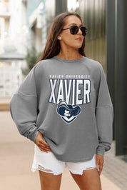 XAVIER MUSKETEERS PURE MOTION VINTAGE WASH CORDED PULLOVER