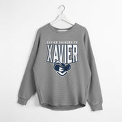 XAVIER MUSKETEERS PURE MOTION VINTAGE WASH CORDED PULLOVER