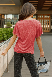 ARIZONA CARDINALS VICTORY MODE FLUTTER SLEEVE TEE IN RED