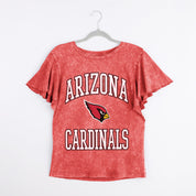 ARIZONA CARDINALS VICTORY MODE FLUTTER SLEEVE TEE IN RED