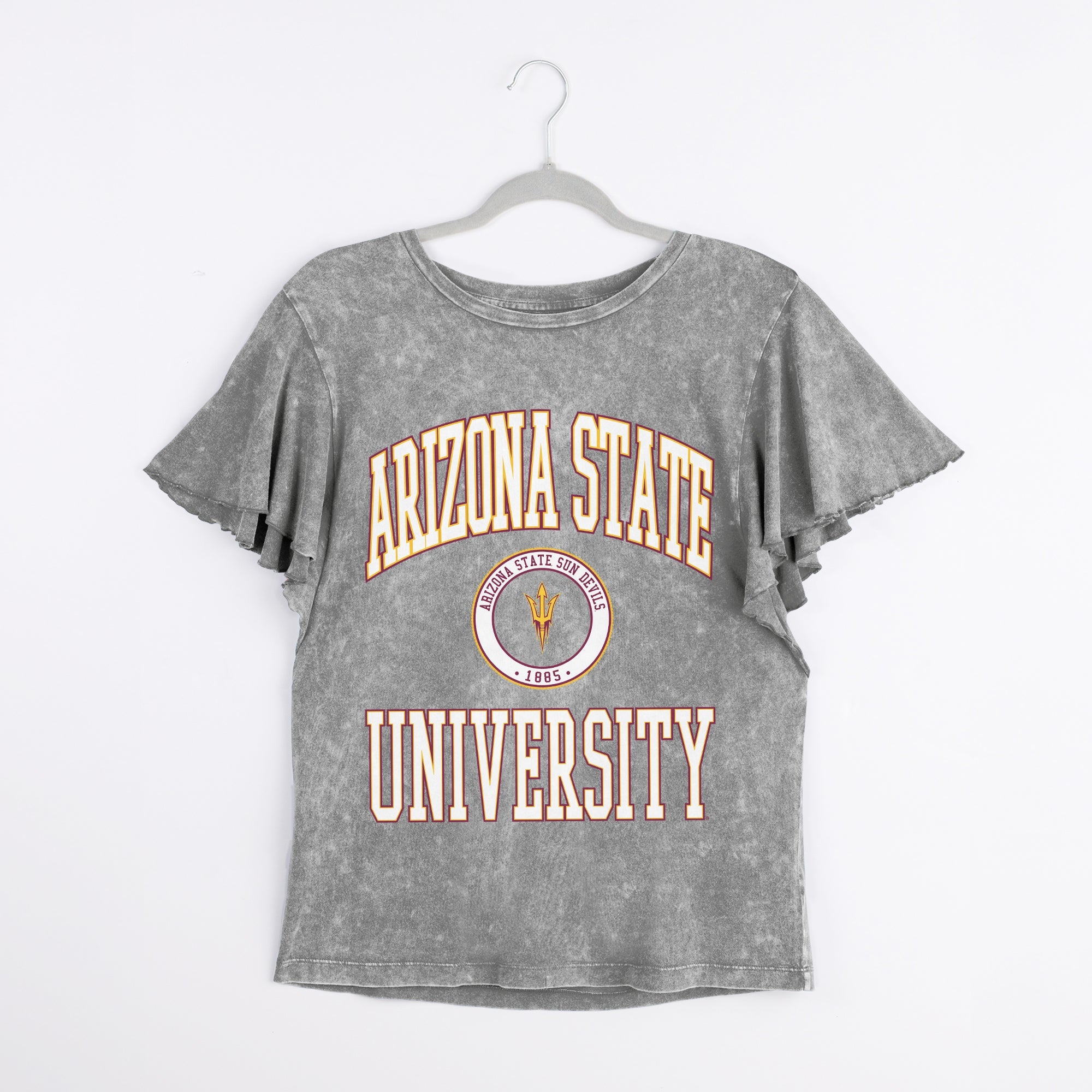 ARIZONA STATE SUN DEVILS VICTORY MODE FLUTTER SLEEVE TEE IN GREY