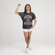 ARIZONA WILDCATS VICTORY MODE FLUTTER SLEEVE TEE IN BLACK