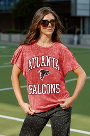 ATLANTA FALCONS VICTORY MODE FLUTTER SLEEVE TEE IN RED