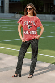 ATLANTA FALCONS VICTORY MODE FLUTTER SLEEVE TEE IN RED