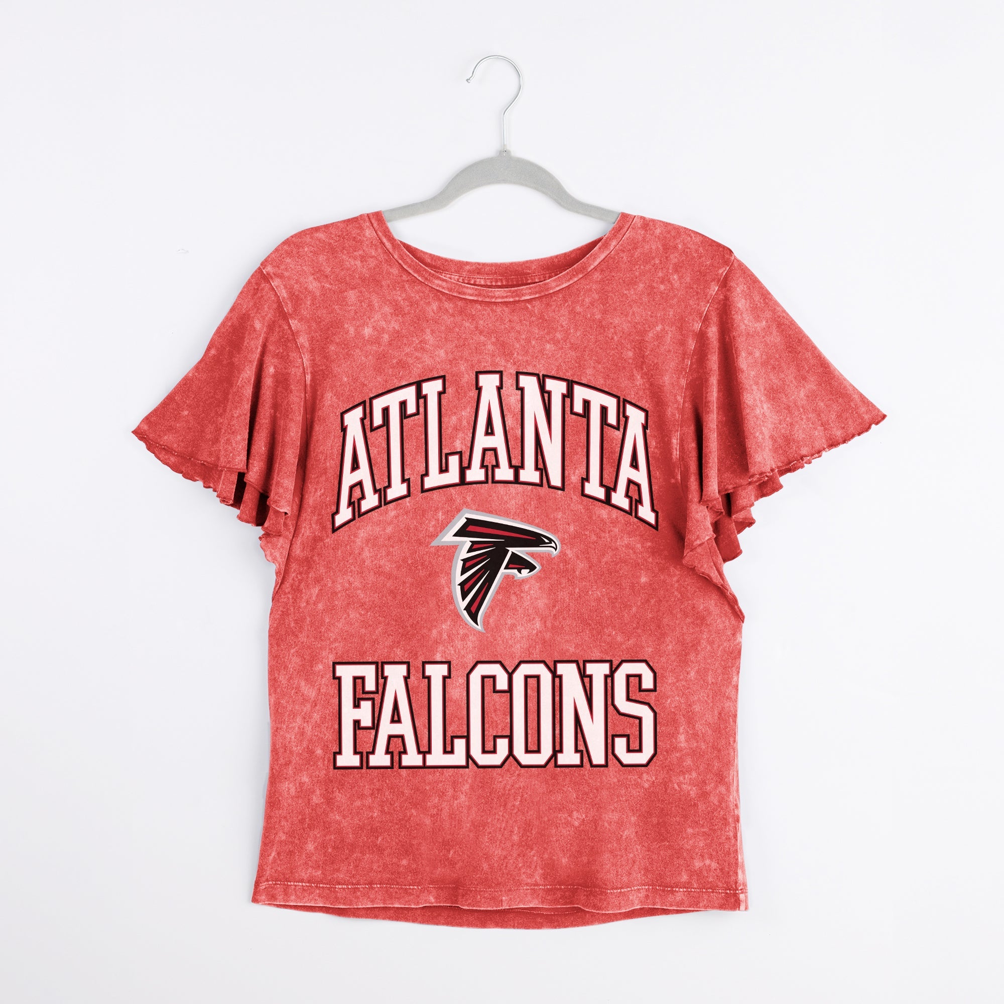 ATLANTA FALCONS VICTORY MODE FLUTTER SLEEVE TEE IN RED