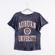 AUBURN TIGERS VICTORY MODE FLUTTER SLEEVE TEE IN NAVY