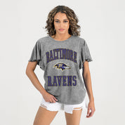 BALTIMORE RAVENS VICTORY MODE FLUTTER SLEEVE TEE IN GREY