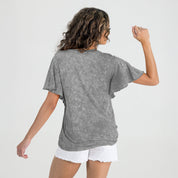 BALTIMORE RAVENS VICTORY MODE FLUTTER SLEEVE TEE IN GREY
