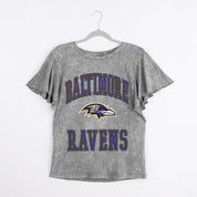 BALTIMORE RAVENS VICTORY MODE FLUTTER SLEEVE TEE IN GREY