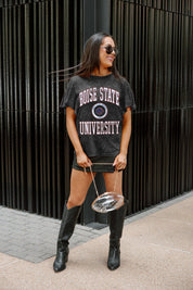 BOISE STATE BRONCOS VICTORY MODE FLUTTER SLEEVE TEE IN BLACK