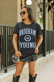 BYU COUGARS VICTORY MODE FLUTTER SLEEVE TEE IN BLACK