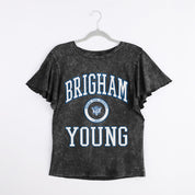 BYU COUGARS VICTORY MODE FLUTTER SLEEVE TEE IN BLACK