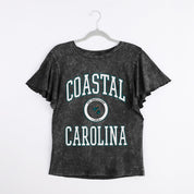 COASTAL CAROLINA CHANTICLEERS VICTORY MODE FLUTTER SLEEVE TEE IN BLACK