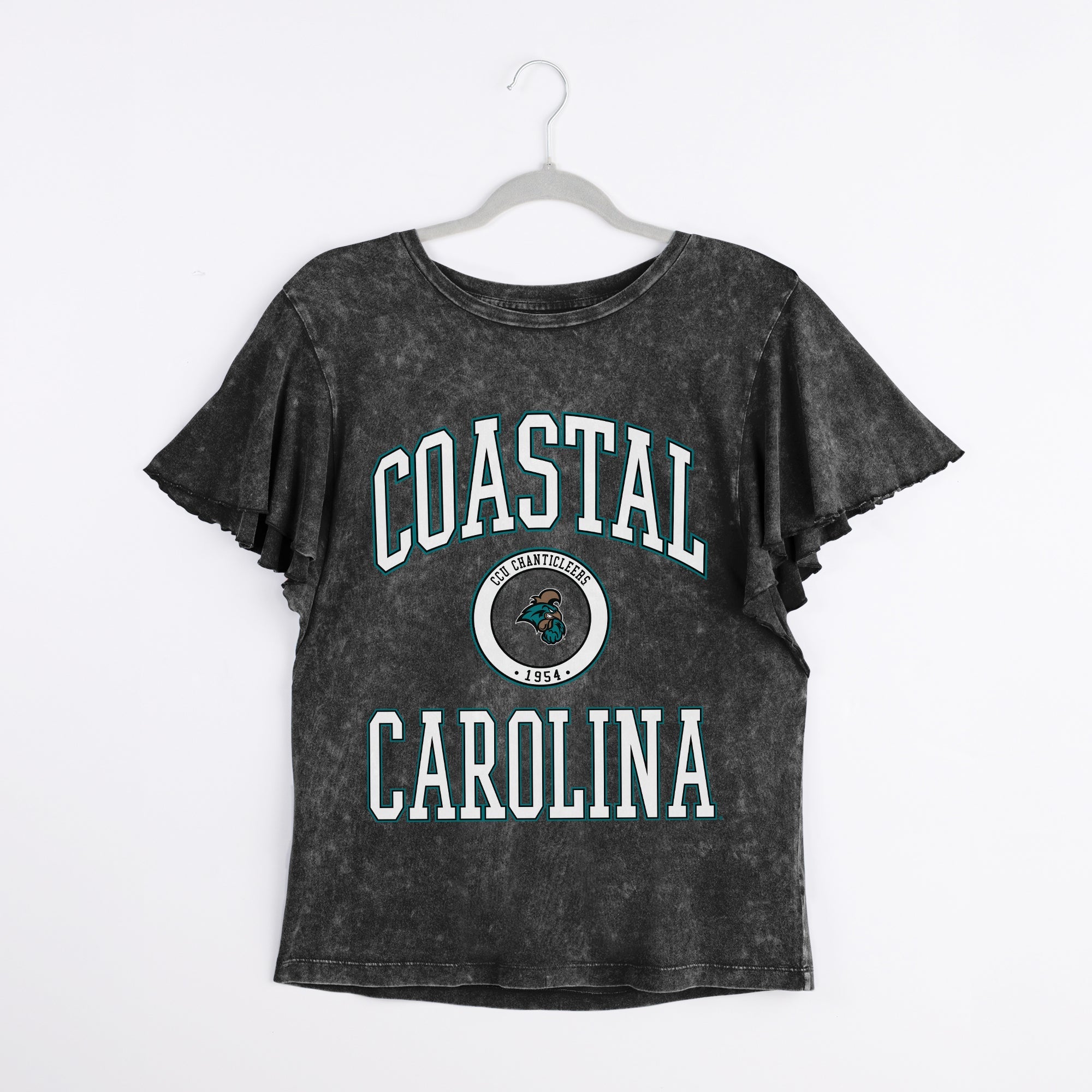 COASTAL CAROLINA CHANTICLEERS VICTORY MODE FLUTTER SLEEVE TEE IN BLACK