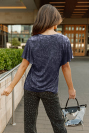CHICAGO BEARS VICTORY MODE FLUTTER SLEEVE TEE IN NAVY