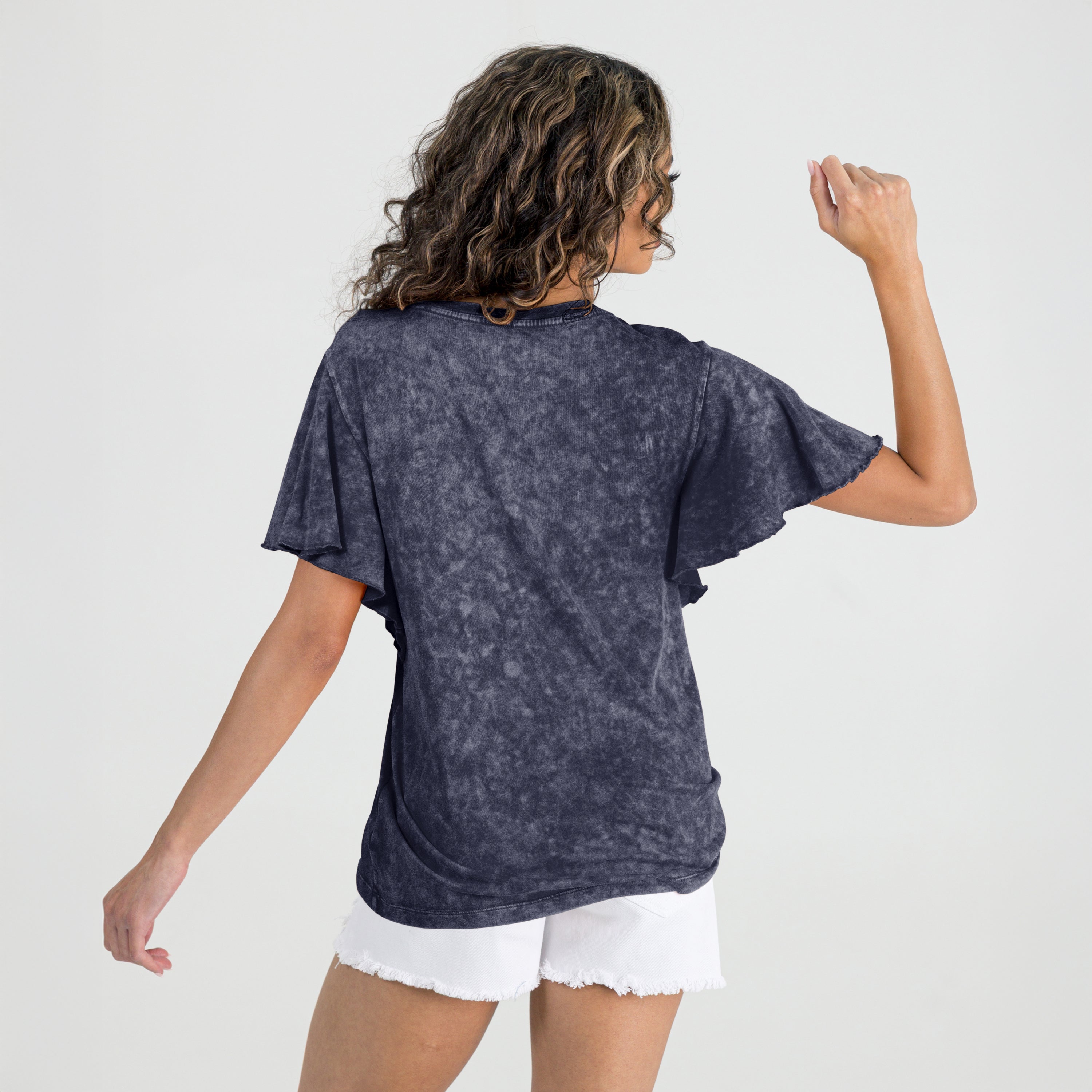 CHICAGO BEARS VICTORY MODE FLUTTER SLEEVE TEE IN NAVY