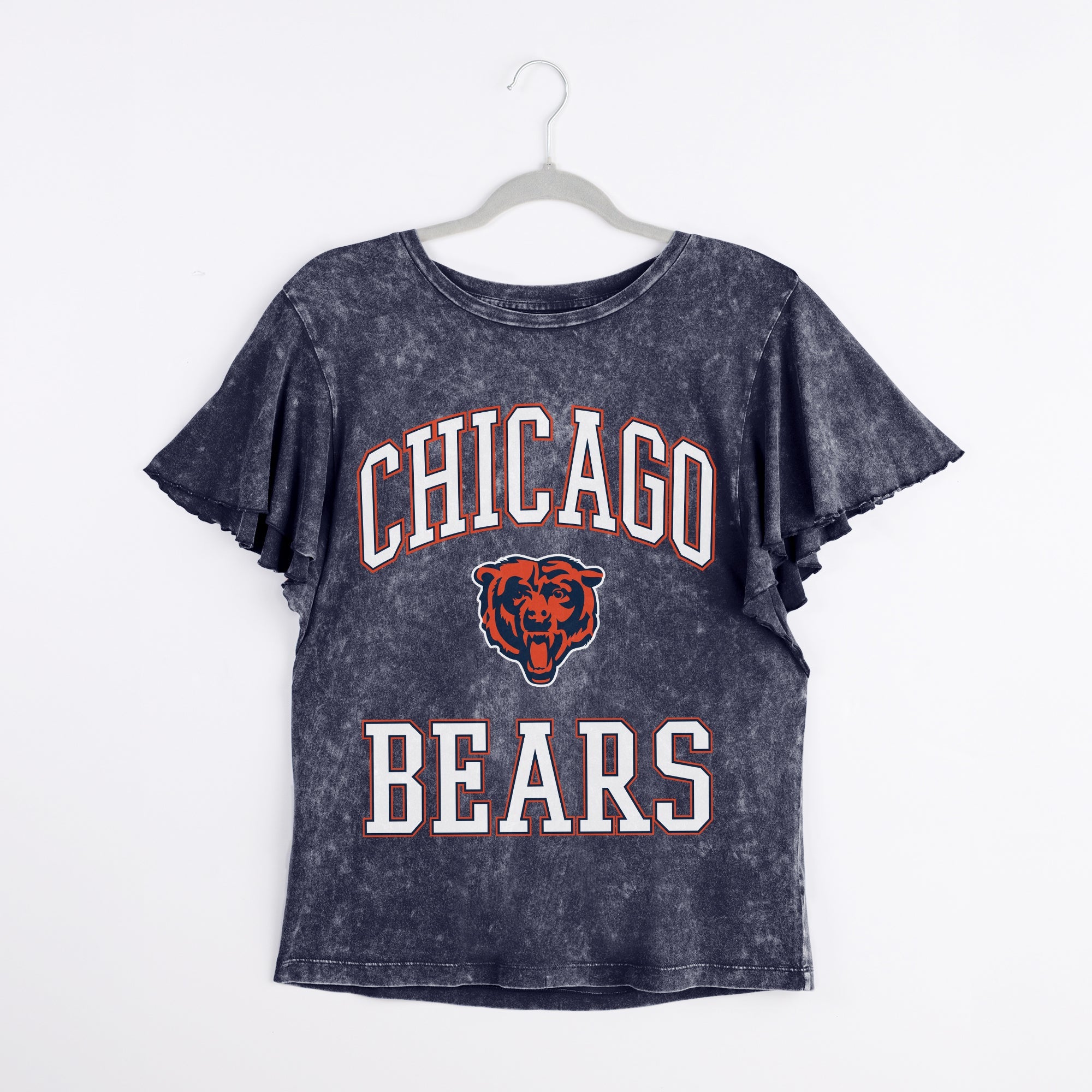 CHICAGO BEARS VICTORY MODE FLUTTER SLEEVE TEE IN NAVY