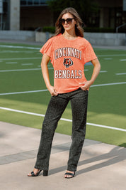 CINCINNATI BENGALS VICTORY MODE FLUTTER SLEEVE TEE IN ORANGE
