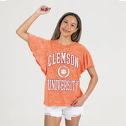 CLEMSON TIGERS VICTORY MODE FLUTTER SLEEVE TEE IN ORANGE