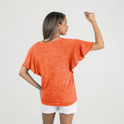 CLEMSON TIGERS VICTORY MODE FLUTTER SLEEVE TEE IN ORANGE