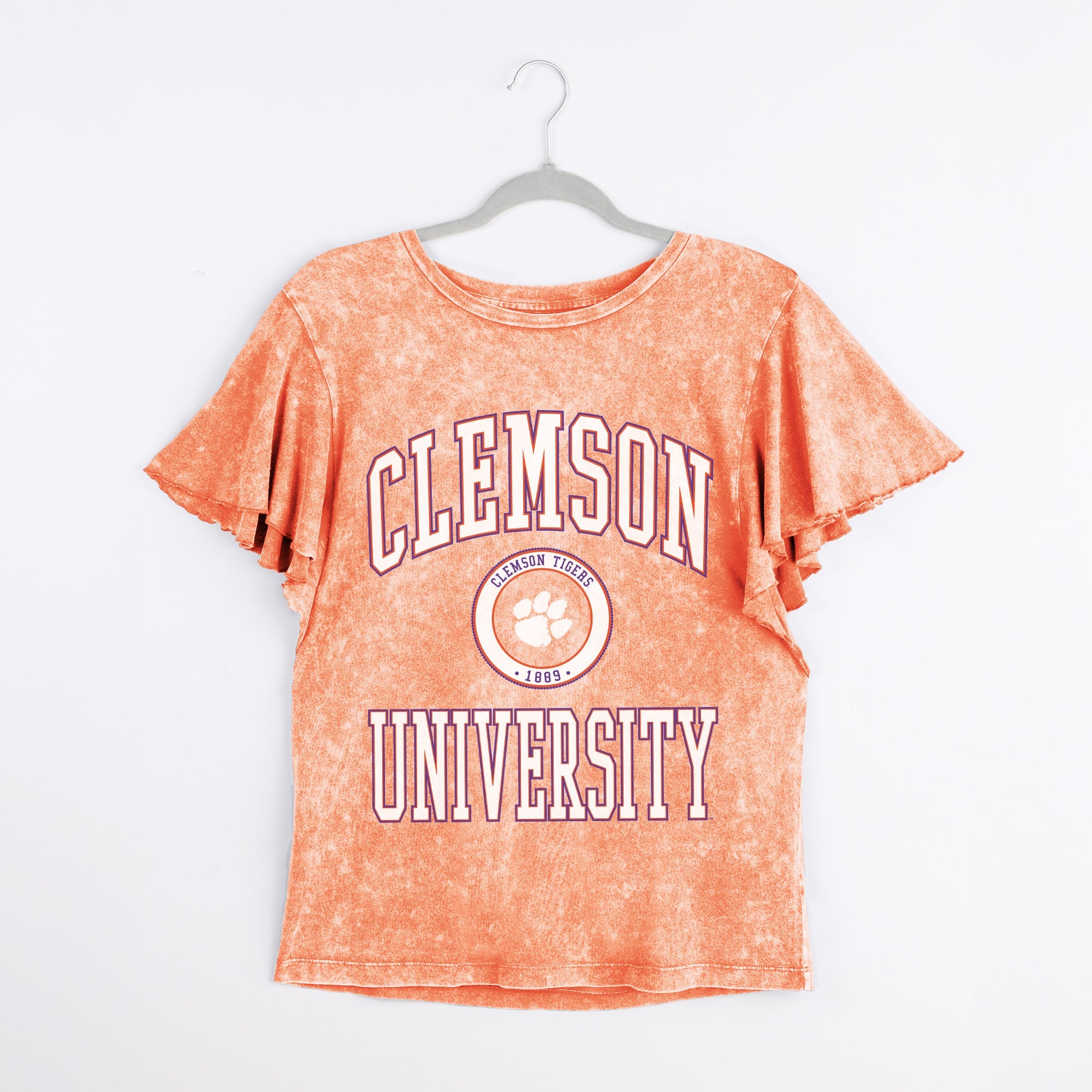 CLEMSON TIGERS VICTORY MODE FLUTTER SLEEVE TEE IN ORANGE