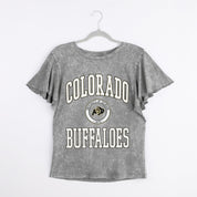 COLORADO BUFFALOES VICTORY MODE FLUTTER SLEEVE TEE IN GREY