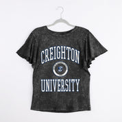 CREIGHTON BLUEJAYS VICTORY MODE FLUTTER SLEEVE TEE IN BLACK