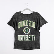 COLORADO STATE RAMS VICTORY MODE FLUTTER SLEEVE TEE IN BLACK
