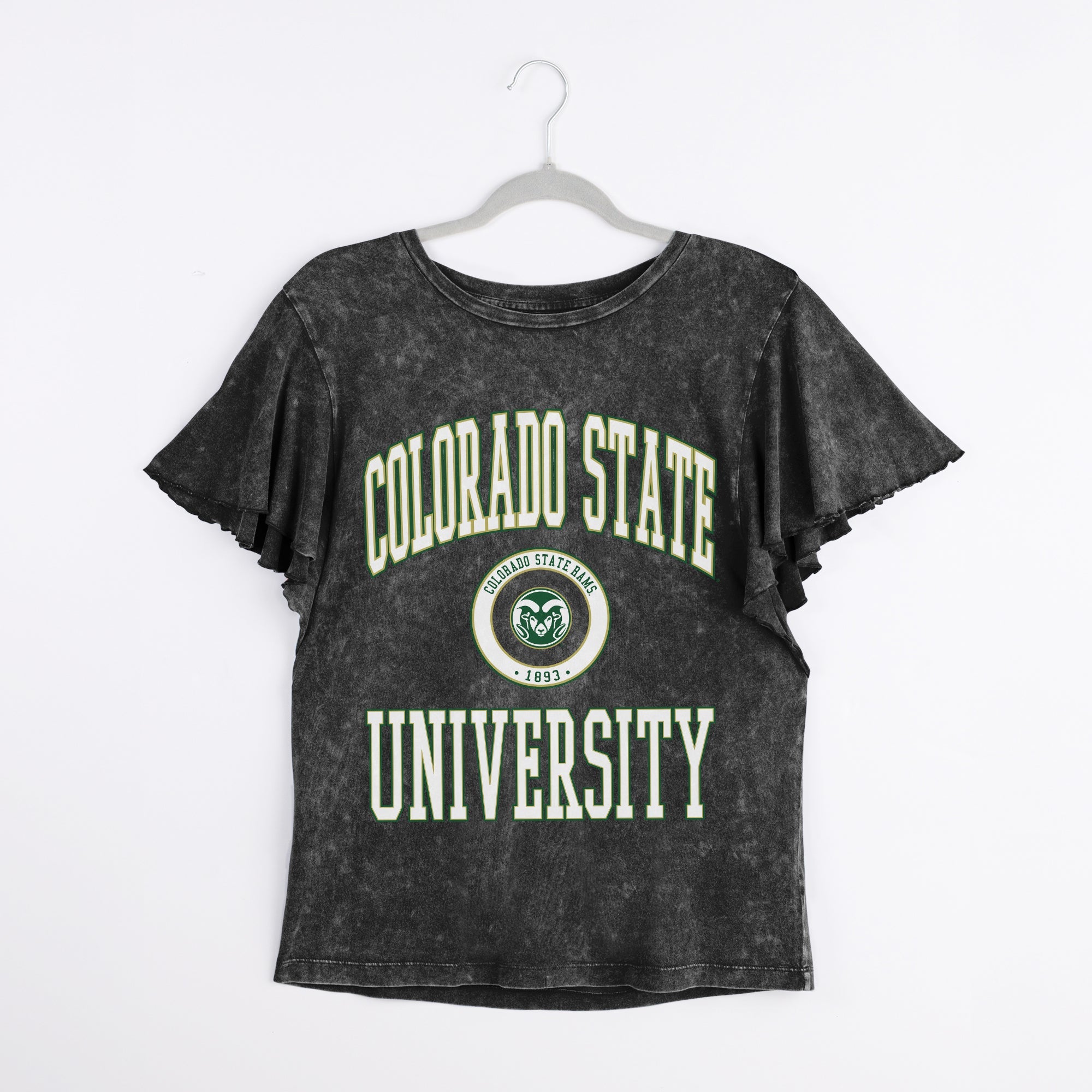 COLORADO STATE RAMS VICTORY MODE FLUTTER SLEEVE TEE IN BLACK