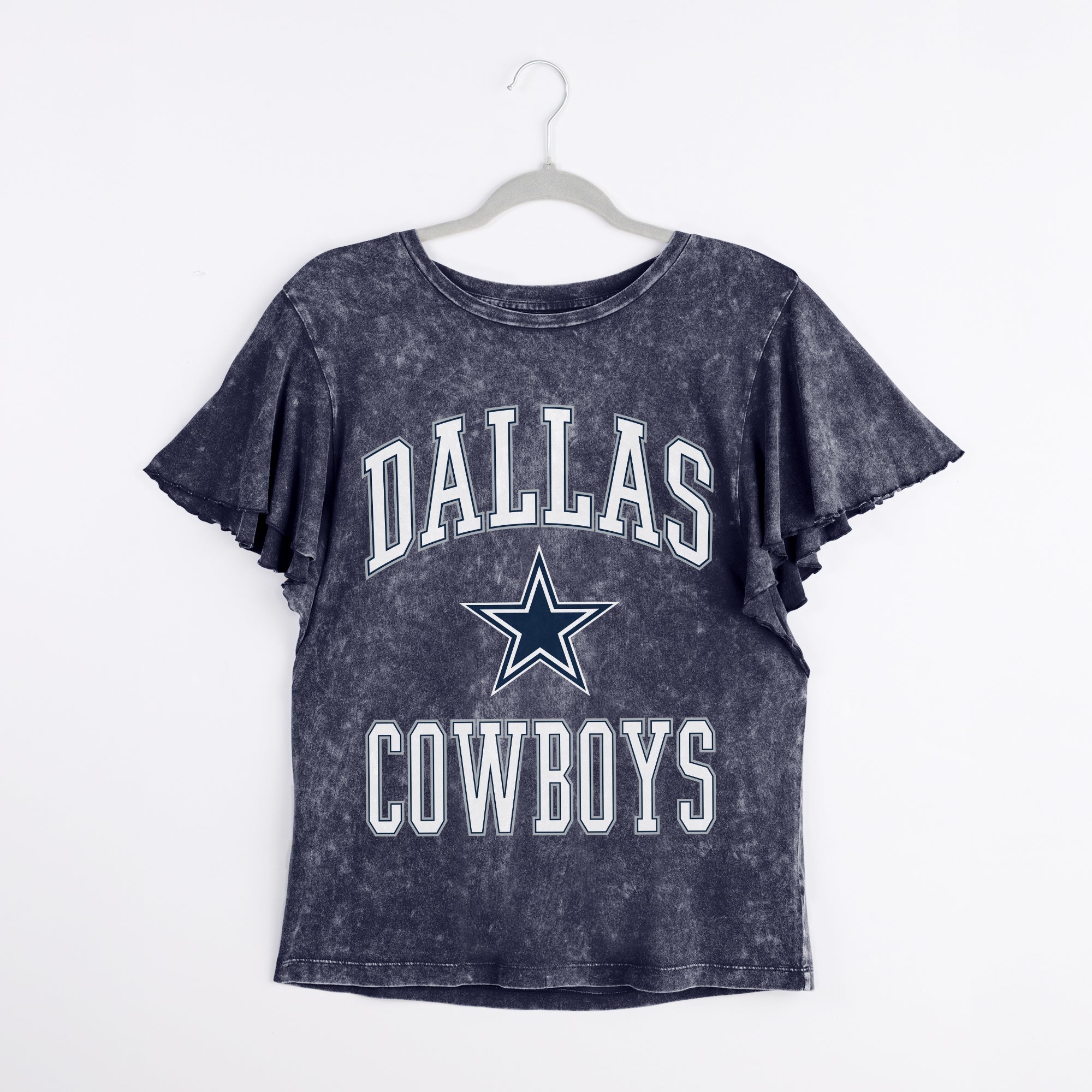 DALLAS COWBOYS VICTORY MODE FLUTTER SLEEVE TEE IN NAVY
