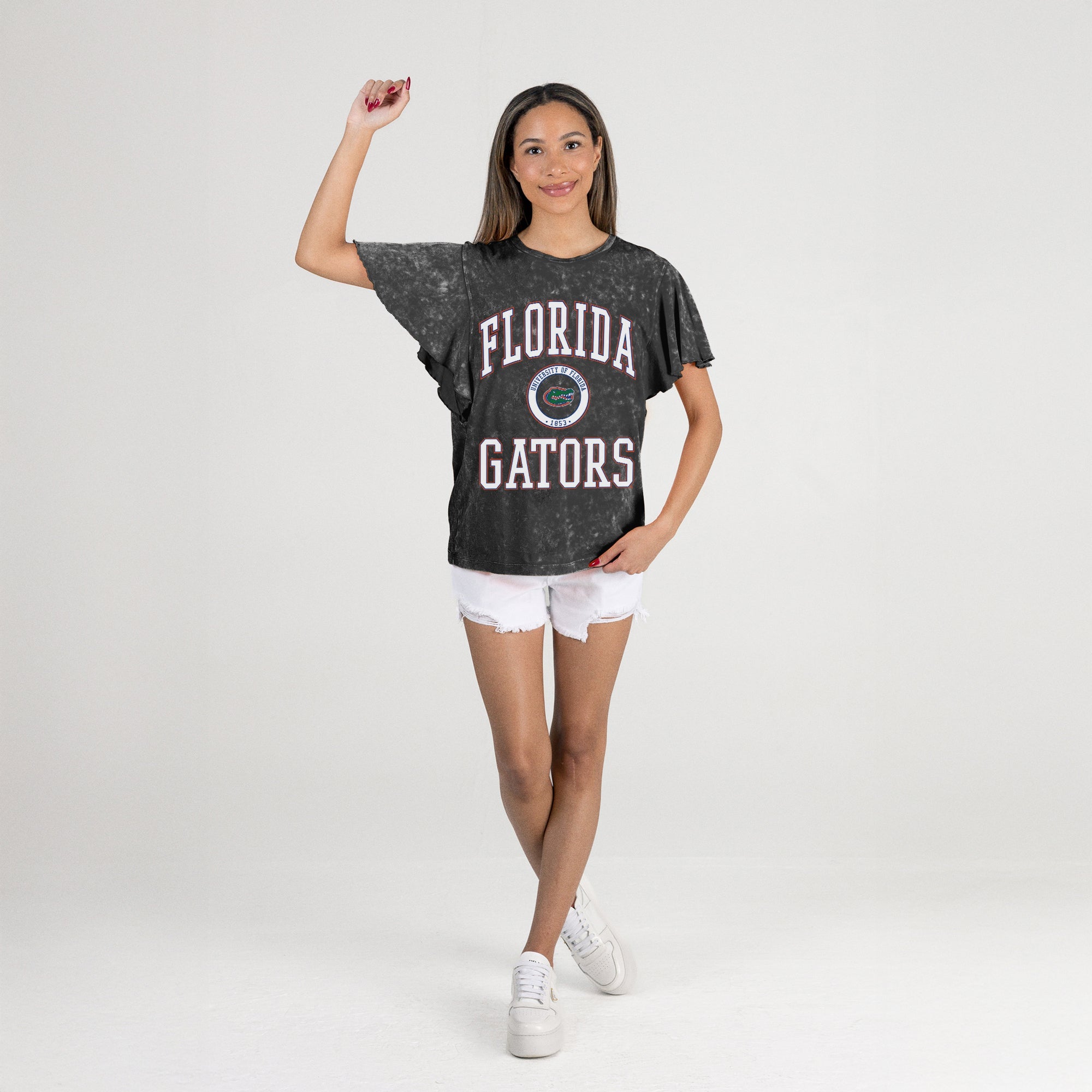 FLORIDA GATORS VICTORY MODE FLUTTER SLEEVE TEE IN BLACK