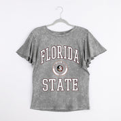 FLORIDA STATE SEMINOLES VICTORY MODE FLUTTER SLEEVE TEE IN GREY