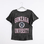 GONZAGA BULLDOGS VICTORY MODE FLUTTER SLEEVE TEE IN BLACK