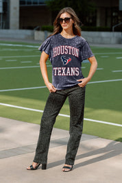 HOUSTON TEXANS VICTORY MODE FLUTTER SLEEVE TEE IN NAVY