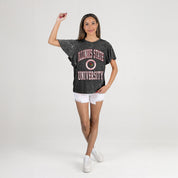ILLINOIS STATE REDBIRDS VICTORY MODE FLUTTER SLEEVE TEE IN BLACK